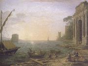 Claude Lorrain Seaport at Sunrise painting